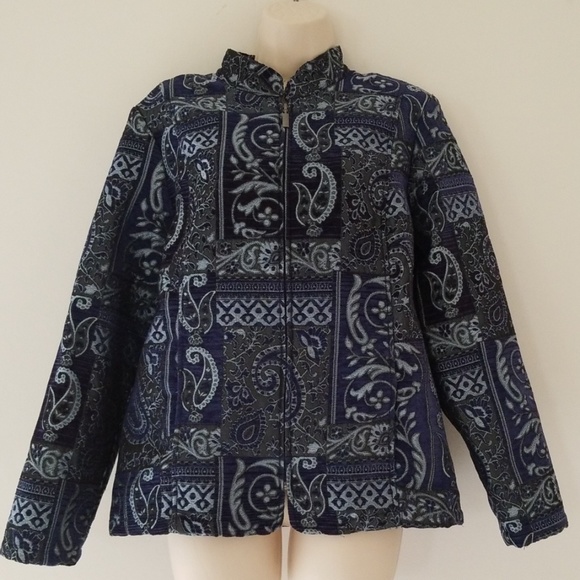 Serengeti Dress Jacket Zip Up Blazer Size Large - Picture 4 of 8